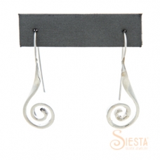 Sterling Silver Circle Spiral Earrings on Long Wire Sterling Silver Circle Spiral Earrings on Long Wire